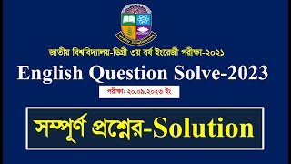 Degree 3rd Year English Question Solve 2023 [upl. by Matthia]