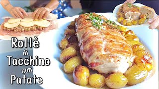 ROLLÈ DÌ TACCHINO ripieno con PATATE 🥔 Senza spago e senza stecchini 🥔 Ricetta delle feste 🎄 [upl. by Veleda]