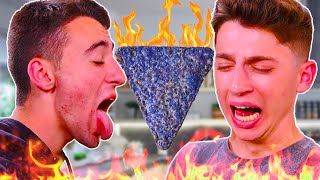 Eating The Worlds Spiciest Chip CHALLENGE  Eitan Bernath [upl. by Lek520]