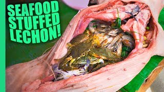 Seafood Stuffed Lechon  Meet the Philippines Mad Food Scientist [upl. by Etteroma]