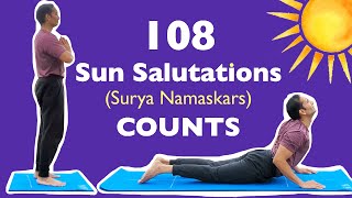 COUNTS for 108 Surya Namaskars  Sun Salutations  Yoga  Mayur Karthik [upl. by Yukio799]