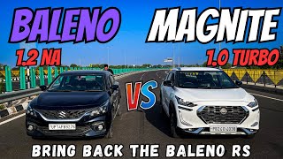 Baleno VS Magnite  12NA Vs 10 Turbo  manual VS manual  Unexpected performance 🔥 Fronx turbo✌️ [upl. by Monney354]