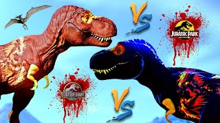 TRex vs Brachiosaurus Dinosaurs Fighting Dino Colour Pack Jurassic World Evolution Battle [upl. by Hgieliak]