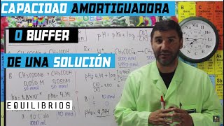 14Equilibrios ÁcidoBase 133 Capacidad Amortiguadora o Buffer de una Solución [upl. by Ydorb]