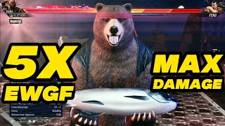 Tekken 8 Kuma 5 EWGF Max Damage Combos [upl. by Naed104]