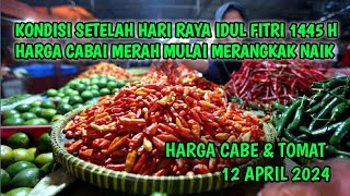 Harga cabai merah hari ini 12 APRIL 2024  Kondisi harga tomat dan cabai saat ini dari petani [upl. by Darby]