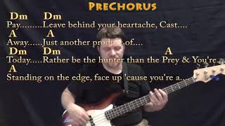 Natural Imagine Dragons Bass Guitar Cover Lesson in Dm with ChordsLyrics [upl. by Ellertal529]