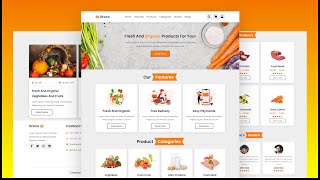 Create A Responsive Grocery Store Website Design Using HTML  CSS  JavaScript  Step By Step [upl. by Esilahc90]