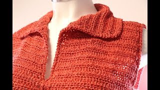 Chaleco Crochet Extra Grande con Cuello cc [upl. by Ranee]