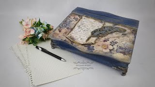 Decoupage  An aged secretary pentartofficial pentart  DIY tutorial [upl. by Boccaj]