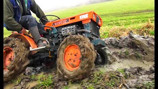 Kubota B 6000A small amp powerful Japanese tractorCold startDriftingPlowing4x4 RAW POWER 💨💥🚜 [upl. by Rosdniw462]