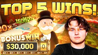 MY TOP 5 MONOPOLY LIVE WINS OVER 30000 [upl. by Iinde]