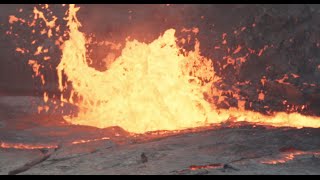 Water thrown into lava lake creates explosive results [upl. by Latsirk]