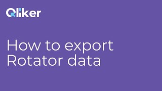 How to export Rotator data [upl. by Eiggem894]