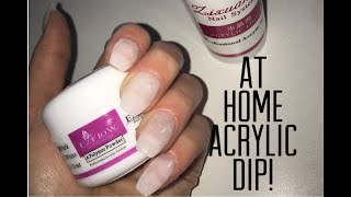 How to do a acrylic dip manicure with only liquid and powder acrylic at home [upl. by Leizar]