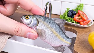 SO DELICIOUS Perfect Miniature Oven Grilled Fish Recipe  ASMR Cooking Mini Food [upl. by Sezen]