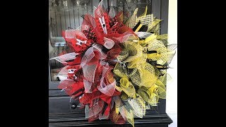 How to make a sunburst football wreath Georgia and Georgia Tech house divided [upl. by Harleigh130]