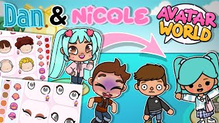 Creating Dan amp Nicole in Avatar World  Avatar World character creator [upl. by Annaesor703]