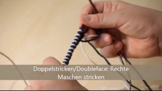 Doubleface stricken  verständlich erklärt  Rechte Maschen stricken [upl. by Nileve]