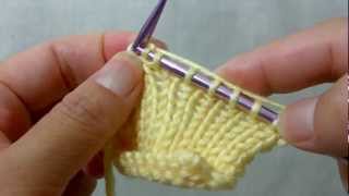 How to knit Kfbf Knit front back and front  Double Increase [upl. by Levenson428]