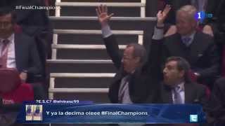 Extasis de FLORENTINO PEREZ con AZNAR  Final CHAMPIONS  REAL MADRID 41 ATLETICO [upl. by Enelehcim]