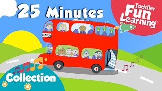 Wheels on the Bus amp More Toddler Songs  Nursery Rhymes Collection  Toddler Fun Learning [upl. by Eetnahc]