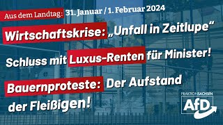 Aus dem Landtag Wirtschaftskrise LuxusRenten Bauernproteste [upl. by Tessler440]