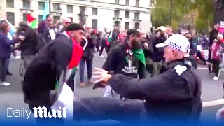 Furious protestors confront police making arrest at proPalestine march in London [upl. by Anire]