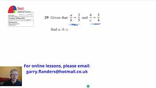 Ratios GCSE Maths Edexcel foundation Paper 1 May 2020 Question 29 [upl. by Lorenzana]