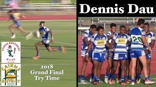 2018 Dennis Dau Tries  CDRL Grand Final U19 Colts  Brothers v Kangaroos [upl. by Asereht]