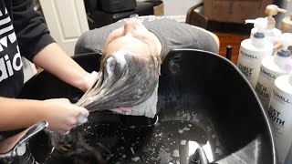 ASMR Salon Hair WashingShampooing Toning amp Conditioning relaxing [upl. by Eimerej]