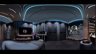 Game room  Gaming Steup  Gaming and study design  360° Panorama 4k video [upl. by Runstadler]