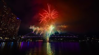 Brisbane Riverfire 2024  Story Bridge  Queensland Australia  Top View Fireworks [upl. by Edals]