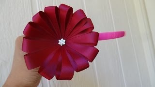 How to make ribbon flower in 5 minutes [upl. by Ozkum317]