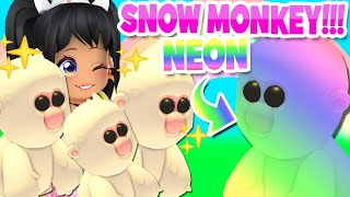 Making a NEON SNOW MONKEY in ADOPT ME UPDATE roblox [upl. by Sell205]