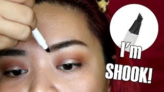 Music Flower Liquid Eyebrow Pen Indepth Review and Demo with English subtitle [upl. by Melinde]