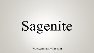 How To Say Sagenite [upl. by Seyah]