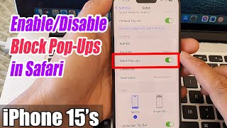 iPhone 1515 Pro Max How to EnableDisable Block PopUps in Safari [upl. by Sachiko]