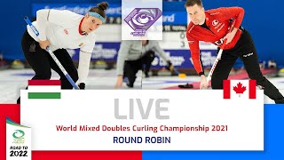 Hungary v Canada  Round robin  World Mixed Doubles Curling Championship 2021 [upl. by Ekud]