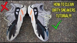 HOW TO CLEAN DIRTY SNEAKERS TUTORIAL [upl. by Airdnas]