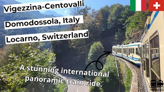 Domodossola Italy  Locarno Switzerland  Ferrovia Vigezzina Centovalli FART railway in the Alps [upl. by Etnovahs]