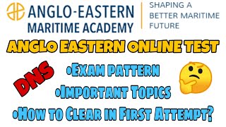 Anglo Eastern Online Test for Deck Cadet Selection  Pattern  Explained by MarineR Sk [upl. by Suoiluj994]