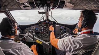 Winair Flight ST MAARTEN to ST BARTH  Cockpit View  EXTREME Take off amp Landing [upl. by Atig365]