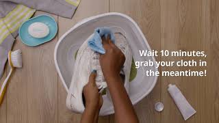 Washing trainers with toothpaste  Cleanipedia [upl. by Yokum]