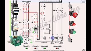 Démarrage direct 2 sens de marche dun moteur asynchrone triphasé [upl. by Llemij948]