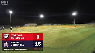 Varsity Baseball  Cedartown Bulldogs at Heritage Generals Game 2 [upl. by Hsinam]