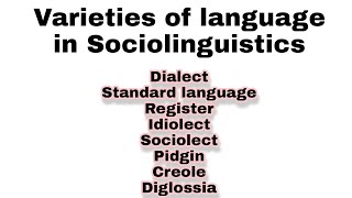 Varieties of Language Varieties of Language in Sociolinguistics and Linguistics in UrduHindi [upl. by Whatley]