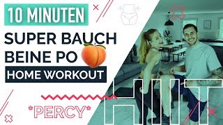 Bauch Beine Po 🍑 Training für zu Hause – 10 Minuten HIIT im Tabata Style  PERCY [upl. by Alicul989]