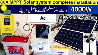 Mppt solar charge controller setup  Solar system complete installation guide  Battery Inverter [upl. by Lagiba]