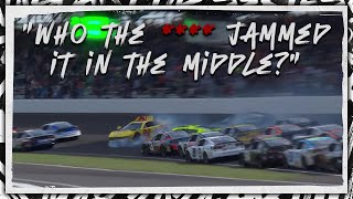 “Who the expletive jammed it in the middle”  NASCARs RADIOACTIVE from the Brickyard 400 [upl. by Nesto433]